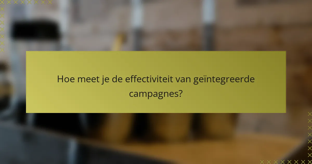 Hoe meet je de effectiviteit van geïntegreerde campagnes?