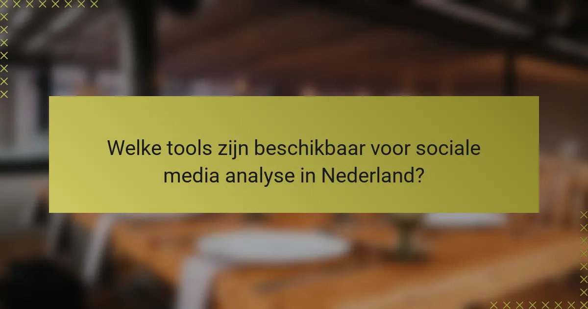 Welke tools zijn beschikbaar voor sociale media analyse in Nederland?